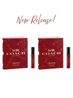 COACH Cherry Eau de Parfum Samples (2) - 1.2ml ea. NEW ON CARD